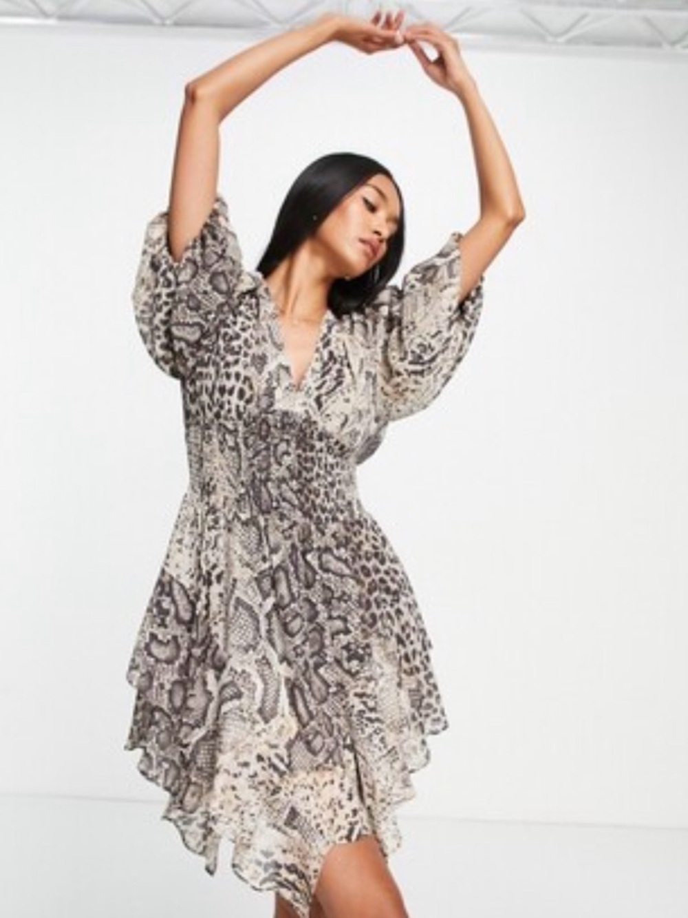 All saints ciera noche animal print dress size 2
